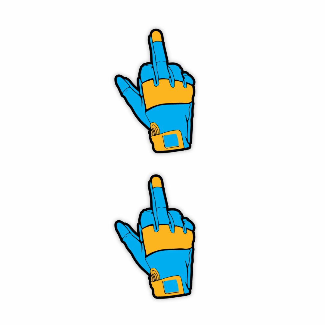 Finger Flip Glove Sticker - Blue