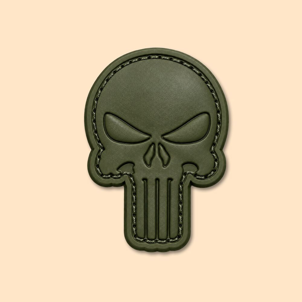 Tactical Skull Die-Cut Velcro Patch | Contoured PVC Morale Patch | Deltatac