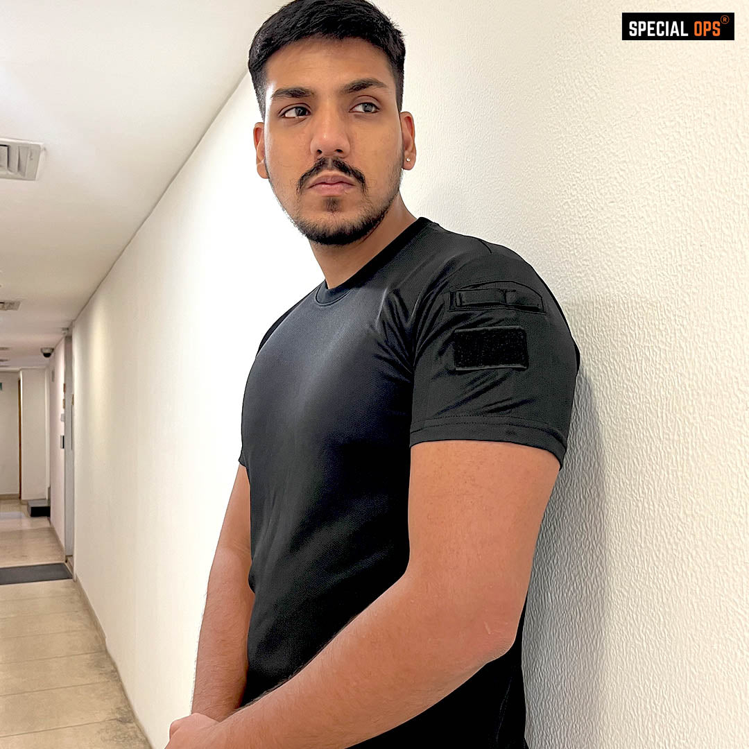 Tactical Dry Fit Black T-Shirt H/S - Special Ops