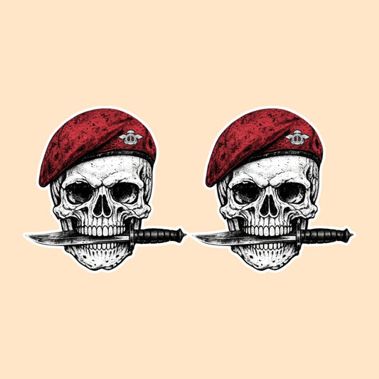 Para SF Silent Entry Sticker – Red Beret Operator Bayonet Artwork | Indian Special Forces Inspired Vinyl Decal