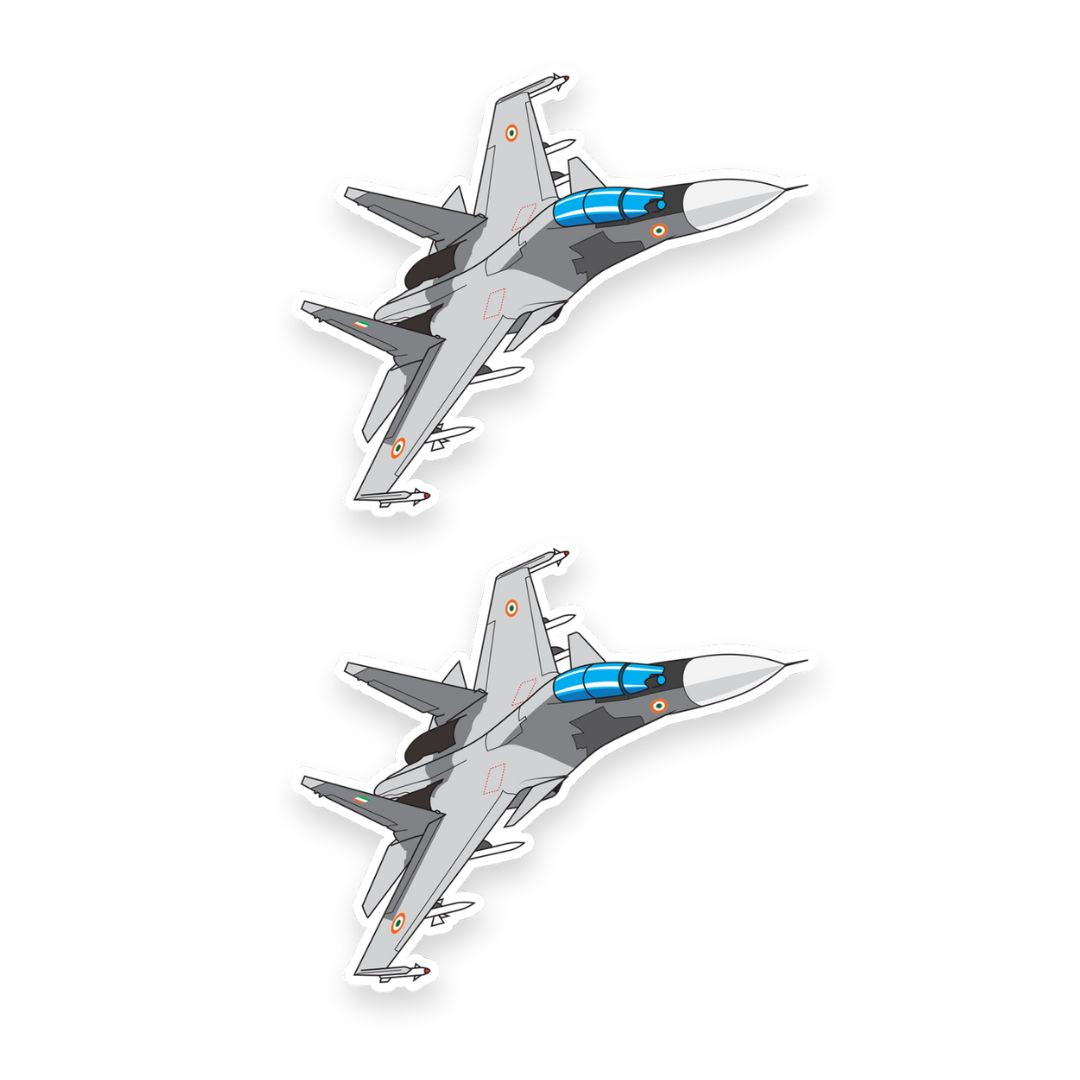 Mini Sukhoi 30 Indian Air Force Stickers (Pack of 2) - Mini Military Series