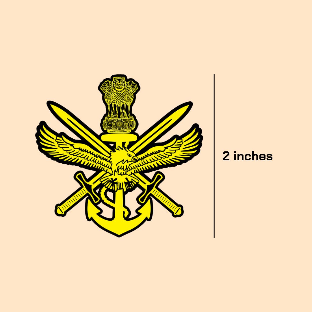 Tri-Service Crest Sticker | Indian Armed Forces Emblem | Military Die-Cut Sticker | DeltaTac