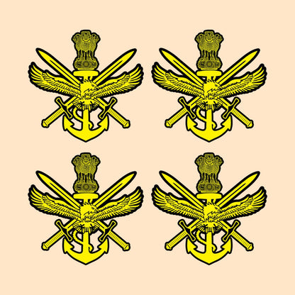 Tri-Service Crest Sticker | Indian Armed Forces Emblem | Military Die-Cut Sticker | DeltaTac