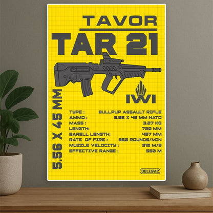 TAR-21 Poster | Bullpup Assault Rifle Technical Art | DeltaTac