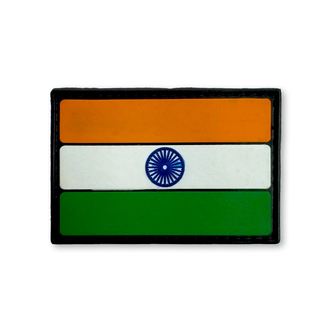 Tricolor India National Flag PVC Velcro Patch