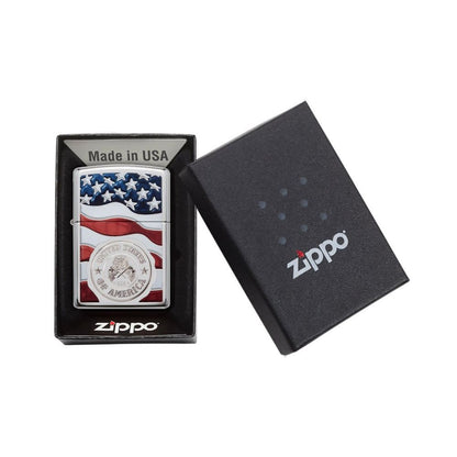 Zippo American Stamp on Flag Lighter