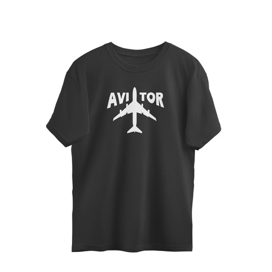 Aviator V.2 Oversized Black T-Shirt