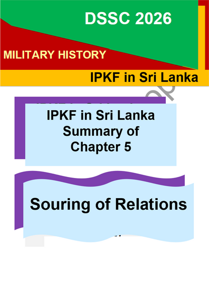 DSSC 2026 Military History IPKF Campaign all Chapters