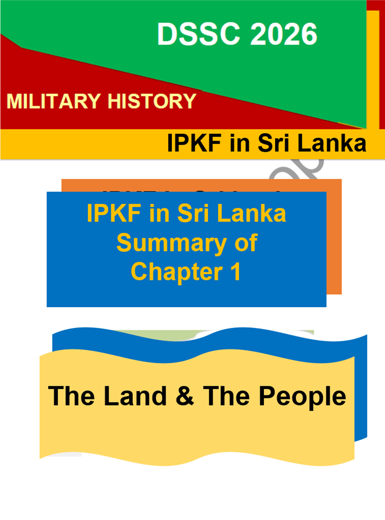 IPKF CH-1 IN SRI LANKA – THE LAND & THE PEOPLE