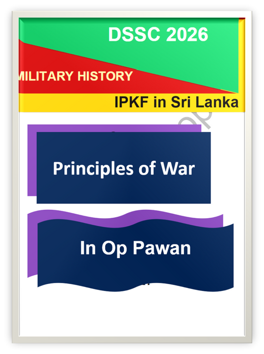 IPKF in Sri Lanka Principles of War in Op Pawan