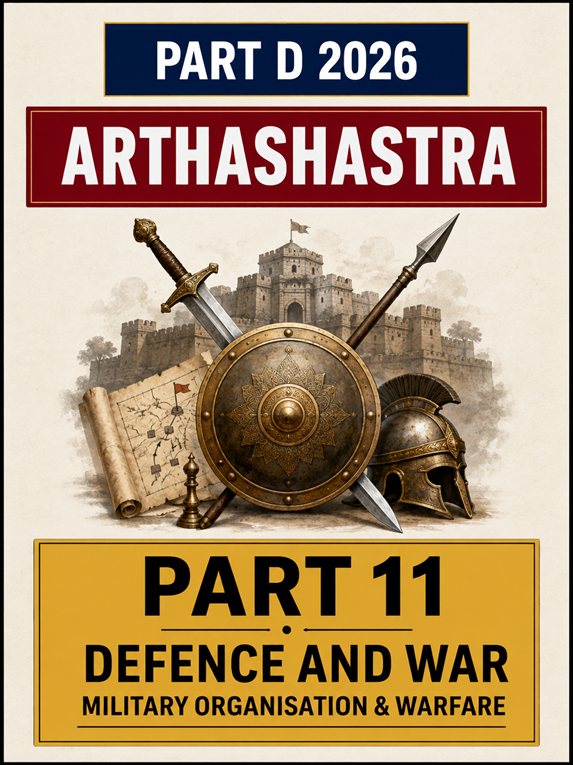 Kautilya’s Arthashastra, Part D Mil History 2026,  Part 11, Defence, Military Organisation and  Warfare