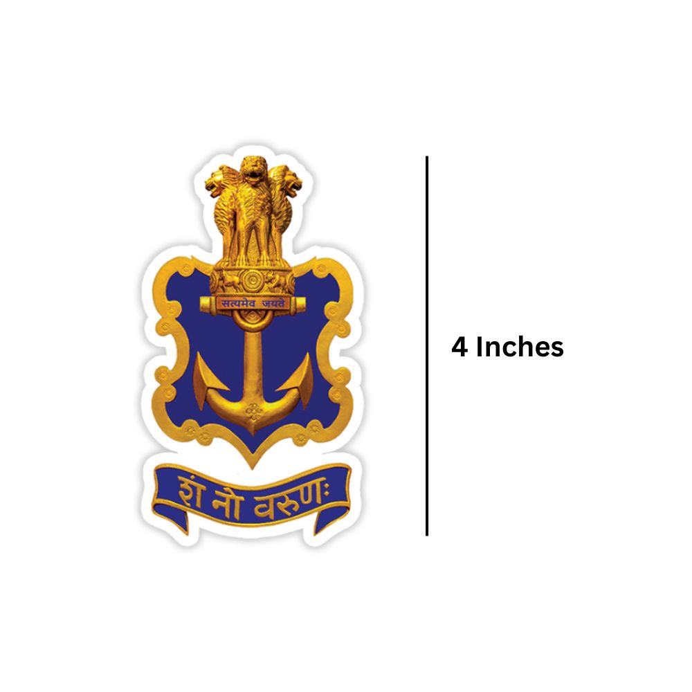 Mini Indian Navy Logo Stickers (Pack of 2) - Mini Military Series