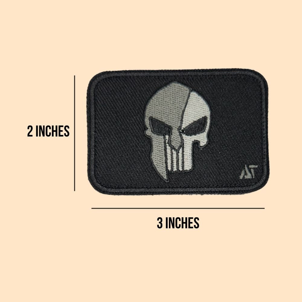 Spartan Skull Embroidered Velcro Patch for Tactical Backpack, Cap & Jacket