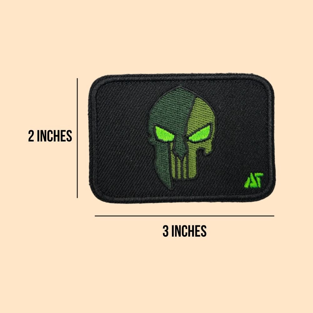 Spartan Skull Embroidered Velcro Patch for Tactical Backpack, Cap & Jacket