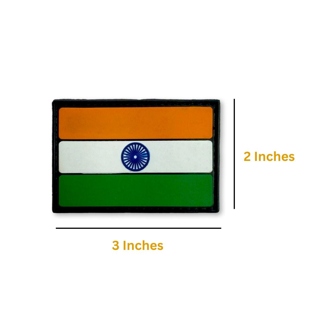 Tricolor India National Flag PVC Velcro Patch