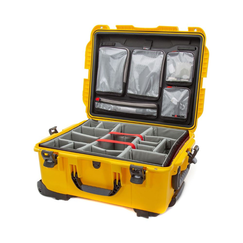 Nanuk 955 Yellow with Padded Dividers & Lid Organizer