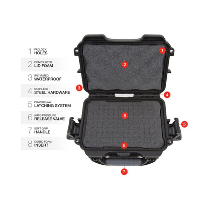 Nanuk 904 Black (Cubed Foam) Protective Hard Case