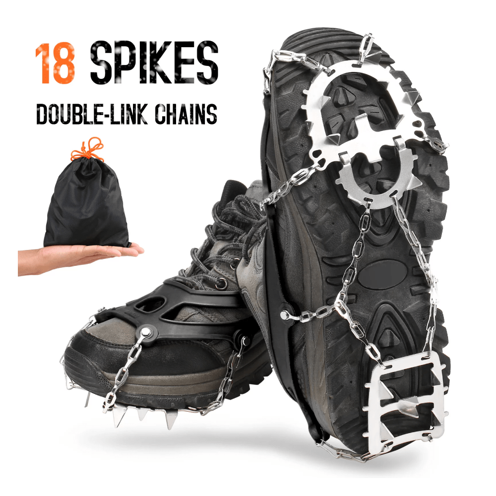 18 Spikes Black Crampon for Moutaineering and Ice Climbing