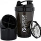 FITNESS STATION Plastic Spider Protein Shaker Water Bottle Sipper for Gym (Black, 500 Ml) - DeltaTac.shop