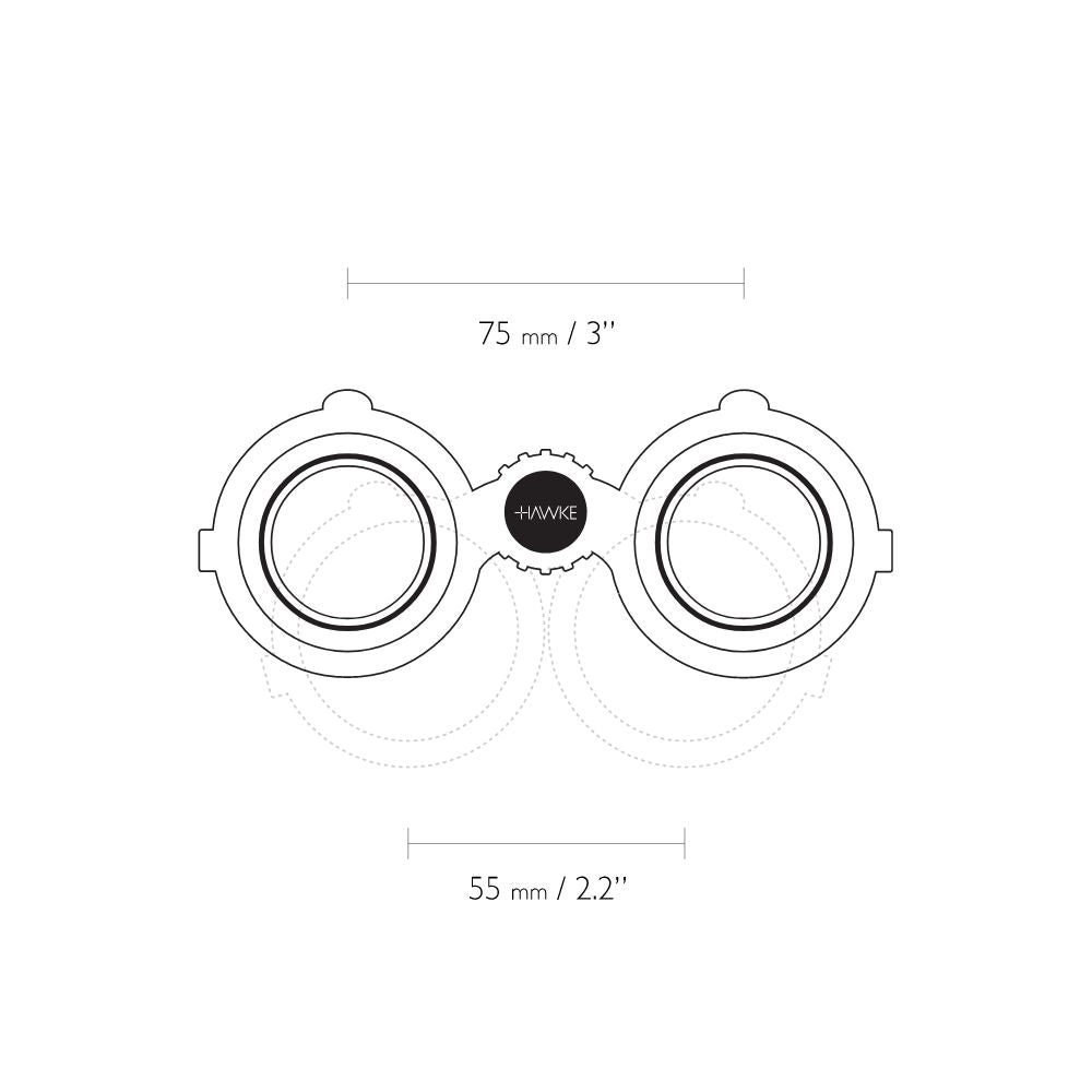 Hawke Nature-Trek 8x32 Green Binocular Dimensions