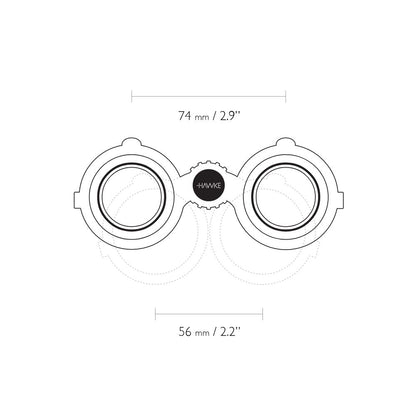 Hawke Frontier HD X 8X42 Green Binocular Dimensions