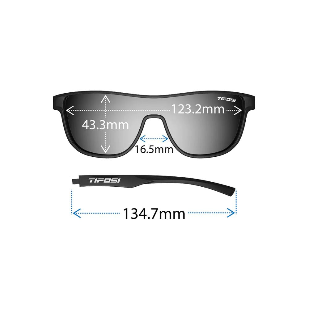 Tifosi Sizzle Satin Vapor Sunglasses Dimensions