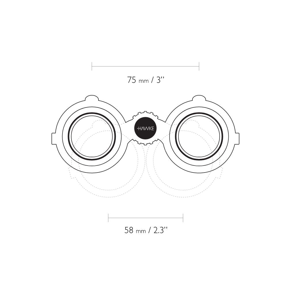 Hawke Endurance Ed 12x50 Binocular Green Dimensions