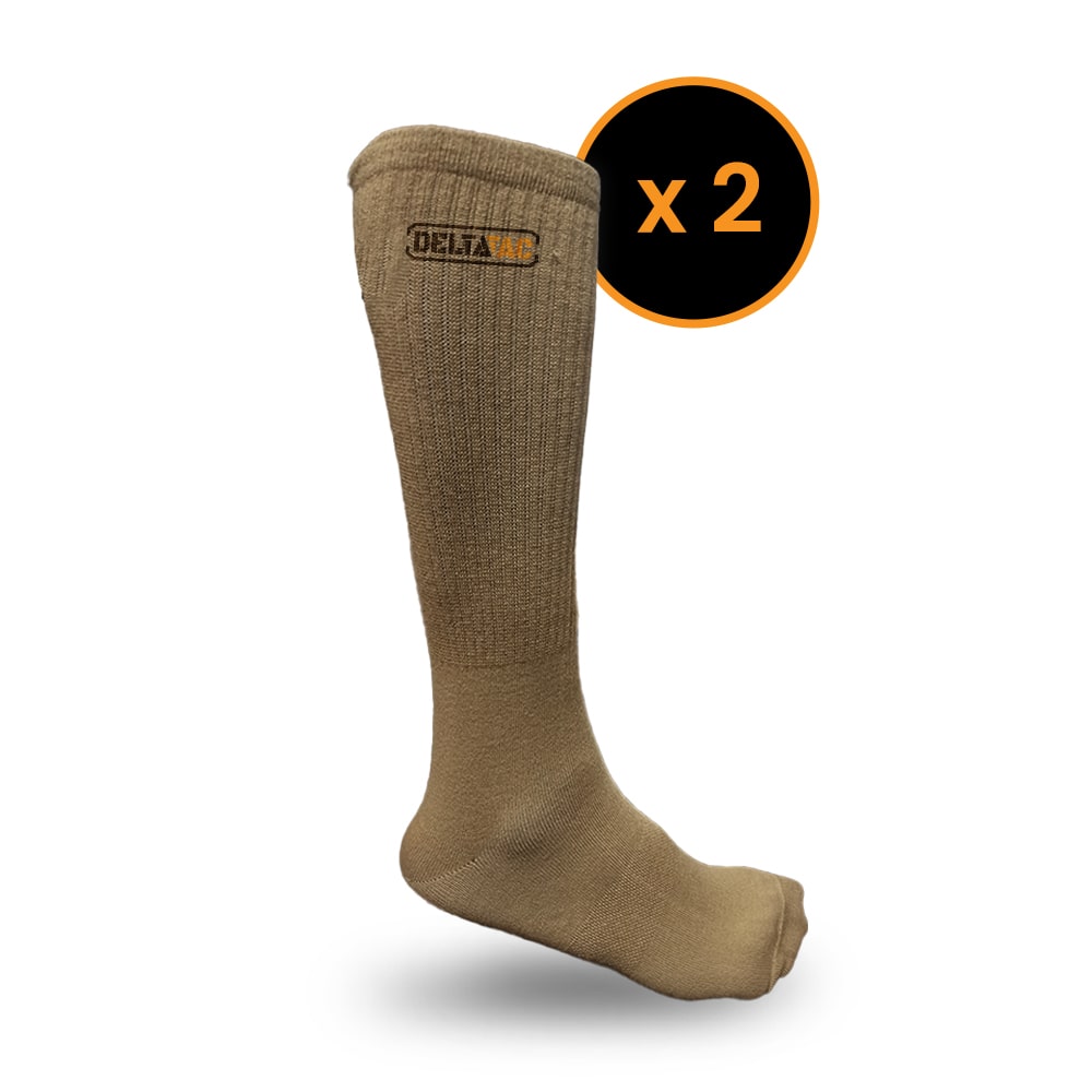 CoolMax Khaki Socks with Heel Cushioning