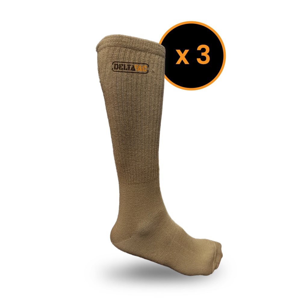 CoolMax Khaki Socks with Heel Cushioning