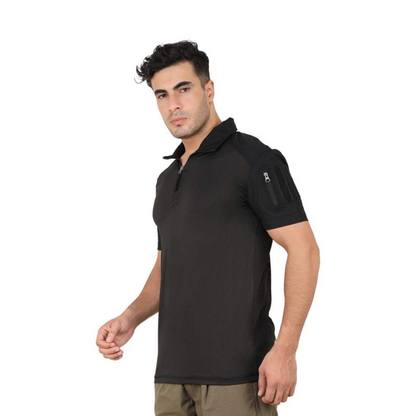 Authentic Sports Gear Half Sleeves Tactical T-Shirt Black