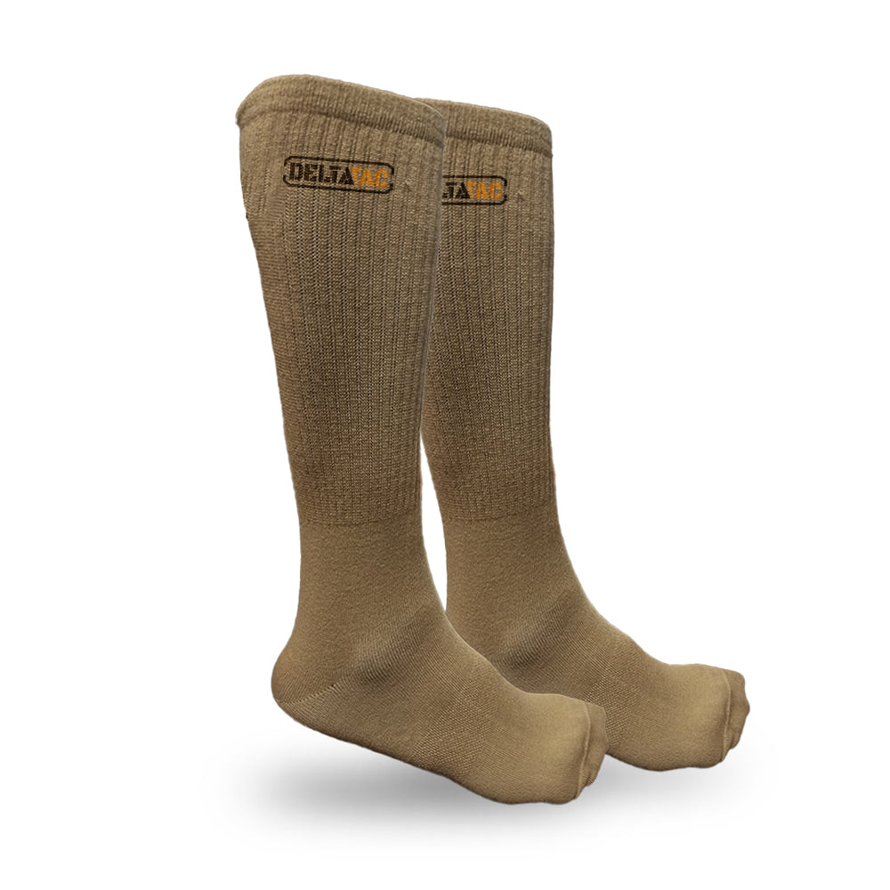 Coolmax Khaki Socks With Heel Cushioning