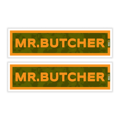 DeltaTac Name Tab Stickers- Mr. Butcher (Pack of 2)