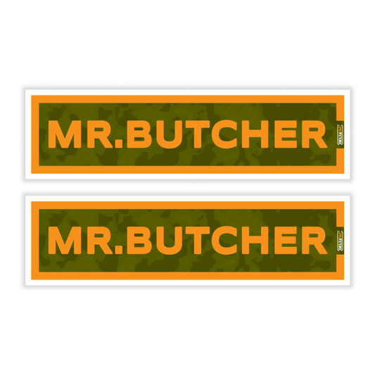 DeltaTac Name Tab Stickers- Mr. Butcher (Pack of 2)
