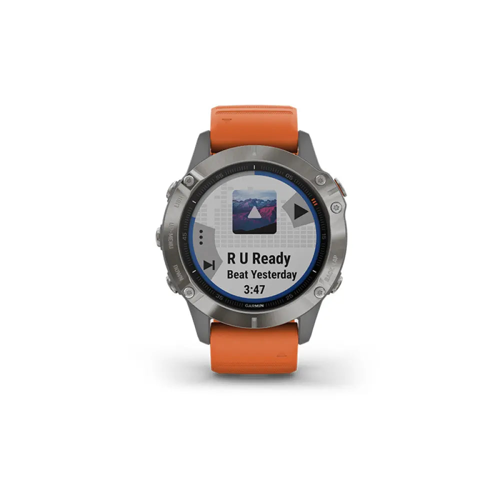 Garmin Fenix 6 Sapphire - Titanium with Ember Orange Band