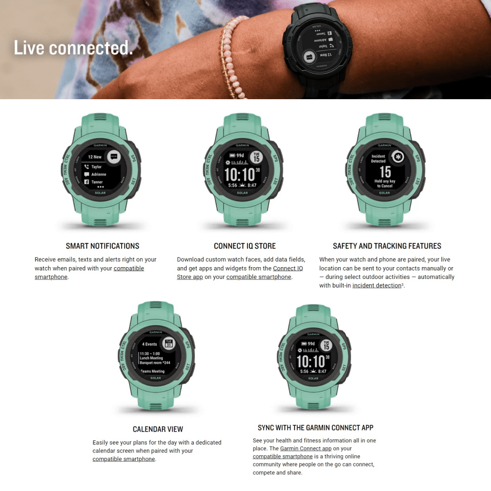 Garmin Instinct 2S Solar Graphite Specifications