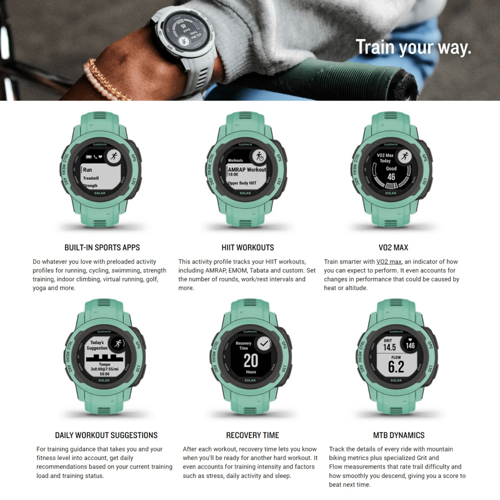 Garmin Instinct 2S Solar Neo Tropic Specifications
