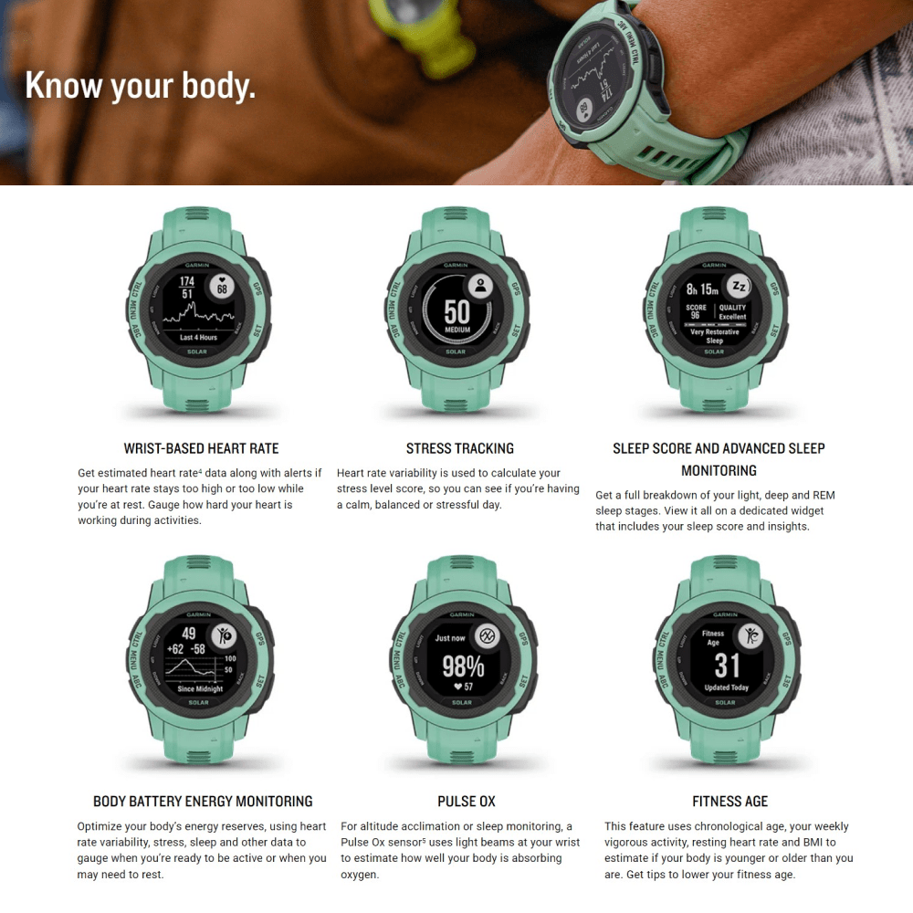 Garmin Instinct 2S Solar Graphite Specifications