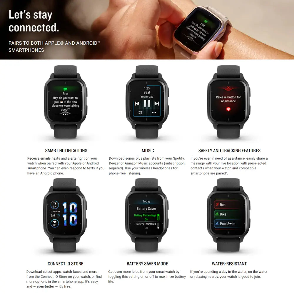 Garmin Venu Sq 2 Music Edition Features