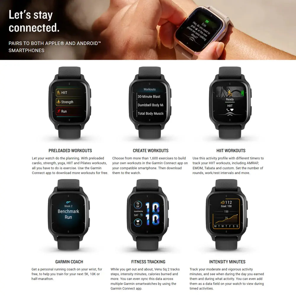 Garmin Venu Sq 2 Music Edition Features