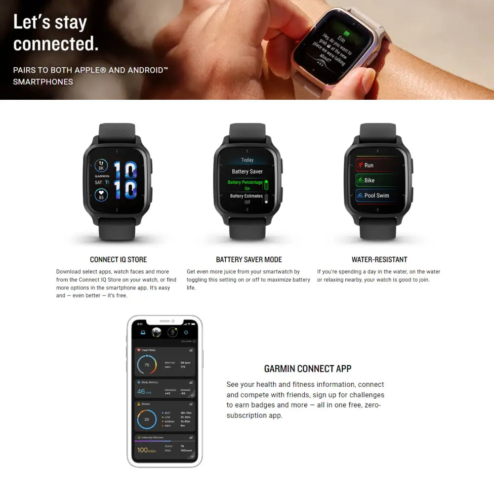 Garmin Venu Sq 2 Music Edition Features