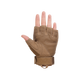 Tactical Half Finger Gloves with Knuckle Khaki