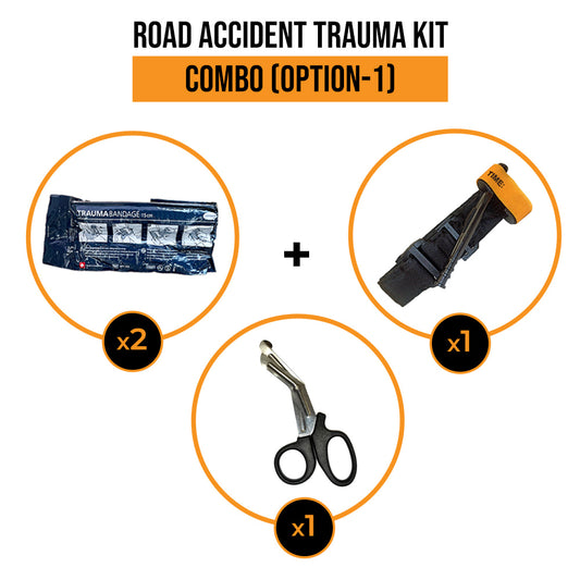 Road Accident Trauma Combo Kit - hartmann ttrauma bandage 4inch 6 inch deltatac battlefield tourniquet trauma scissors medical shears