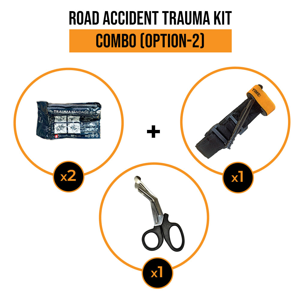 Road Accident Trauma Combo Kit - hartmann ttrauma bandage 4inch 6 inch deltatac battlefield tourniquet trauma scissors medical shears