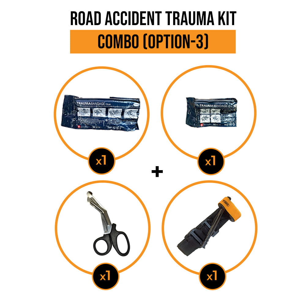 Road Accident Trauma Combo Kit - hartmann ttrauma bandage 4inch 6 inch deltatac battlefield tourniquet trauma scissors medical shears