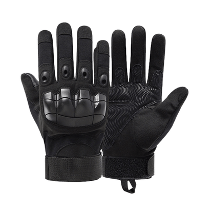 Tactical Full Finger Gloves with Knuckle Black
