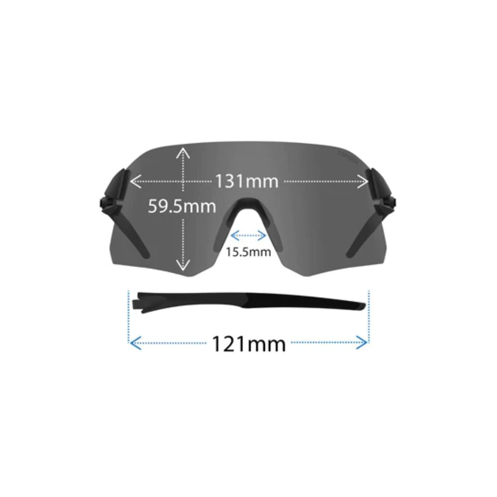 Tifosi Rail Crystal Smoke Interchange Sunglasses dimensions