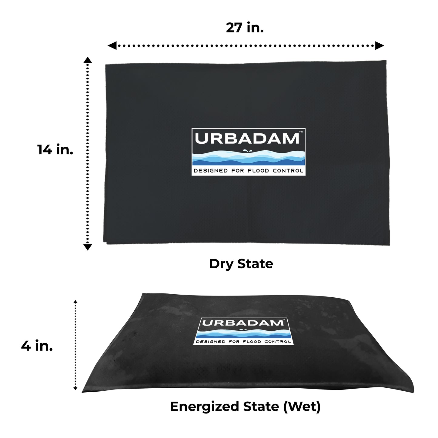 UrbaDam - Flood Control Sandless Sandbag Bag (incl. 2 Piece) - DeltaTac.shop