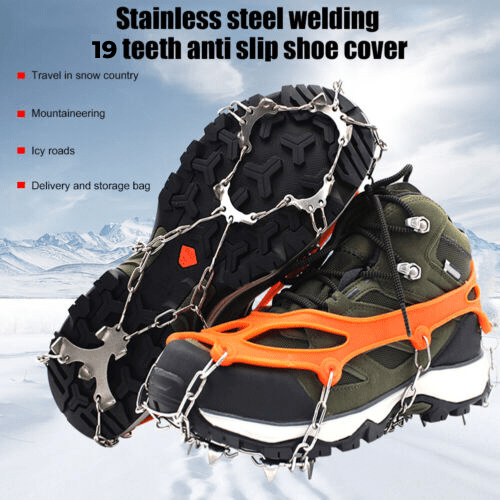 19 Spikes Orange Crampon for Mountaineering and Ice Climbing