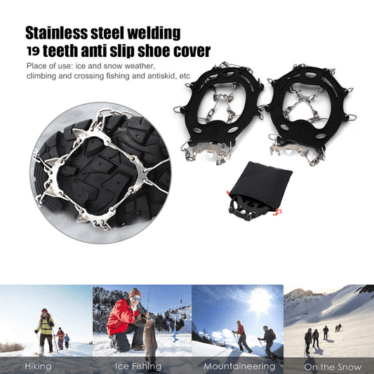 19 Spikes Black Crampon for Mountaineering and Ice Climbing