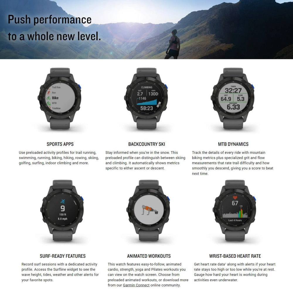 Garmin Fenix 6 Pro Solar Specification 